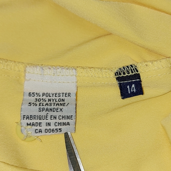Penningtons Short Sleeve Stretchy Button Down Shirt Yellow - Picture 5 of 6
